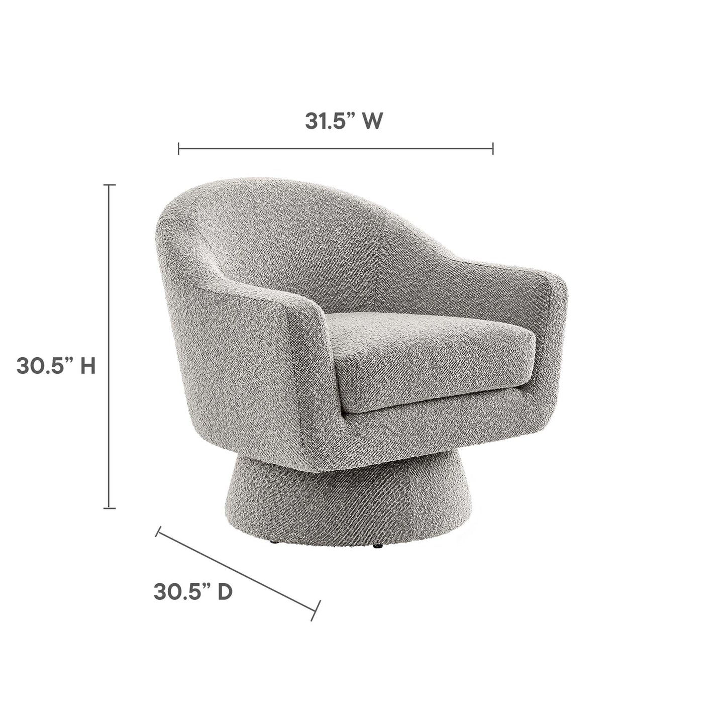 Modway - Astral Boucle Fabric Swivel Chair by Modway  Living Room Sofas and Armchairs Oatmeal - EEI-6359-TAU