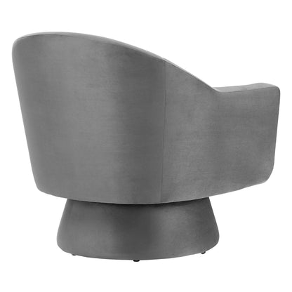 Modway - Astral Performance Velvet Fabric and Wood Swivel Chair by Modway  Living Room Sofas and Armchairs Gray - EEI-6360-GRY