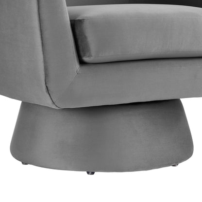 Modway - Astral Performance Velvet Fabric and Wood Swivel Chair by Modway  Living Room Sofas and Armchairs Gray - EEI-6360-GRY
