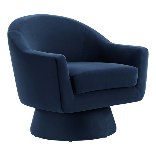 Modway - Astral Performance Velvet Fabric and Wood Swivel Chair by Modway  Living Room Sofas and Armchairs Blue - EEI-6360-MID