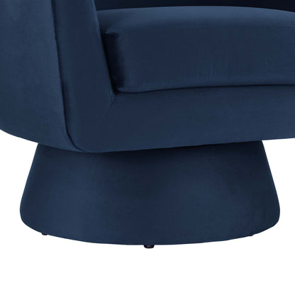Modway - Astral Performance Velvet Fabric and Wood Swivel Chair by Modway  Living Room Sofas and Armchairs Blue - EEI-6360-MID
