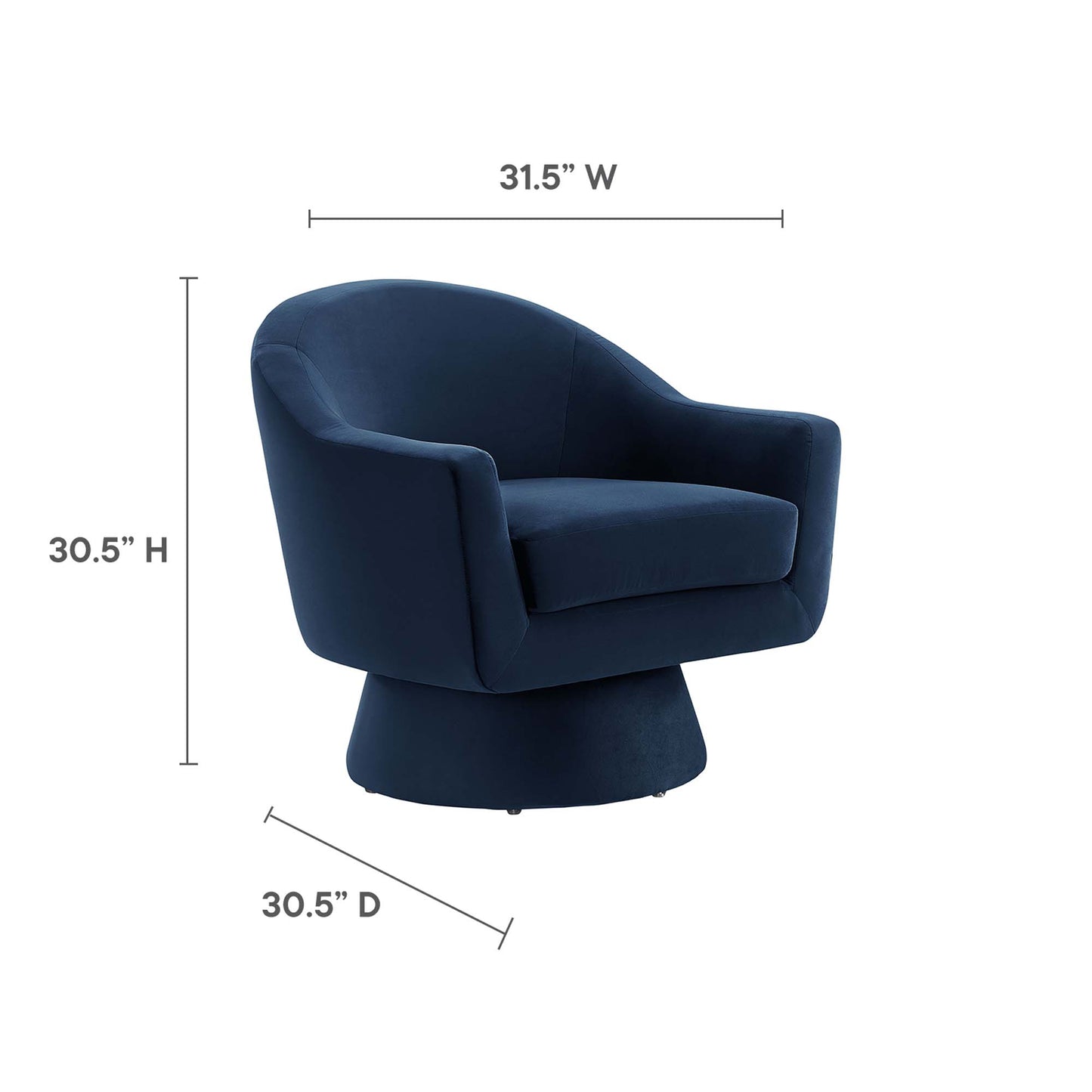 Modway - Astral Performance Velvet Fabric and Wood Swivel Chair by Modway  Living Room Sofas and Armchairs Blue - EEI-6360-MID