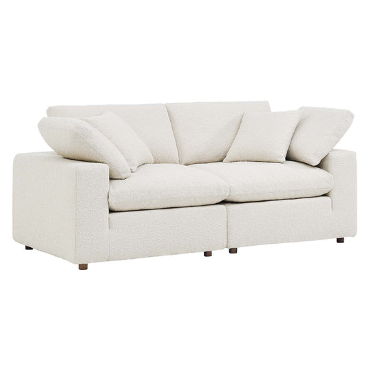 Modway - Commix Down Filled Overstuffed Boucle Fabric Loveseat by Modway  Living Room Sofas and Armchairs White - EEI-6361-IVO