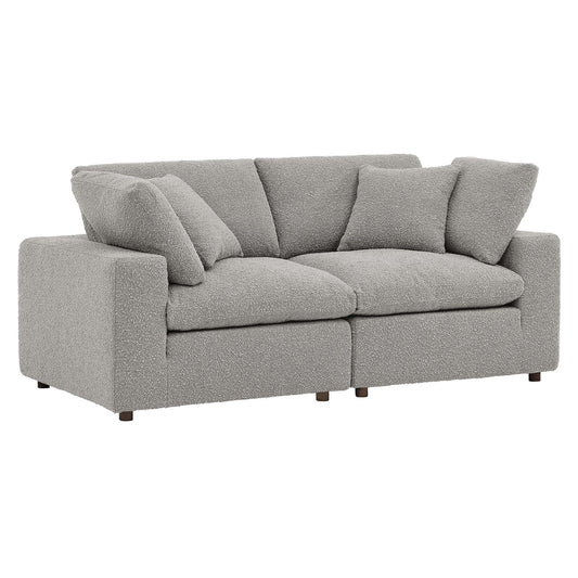 Modway - Commix Down Filled Overstuffed Boucle Fabric Loveseat by Modway  Living Room Sofas and Armchairs Gray - EEI-6361-LGR