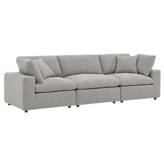 Modway - Commix Down Filled Overstuffed Boucle Fabric 3-Seater Sofa by Modway  Living Room Sofas and Armchairs Gray - EEI-6362-LGR