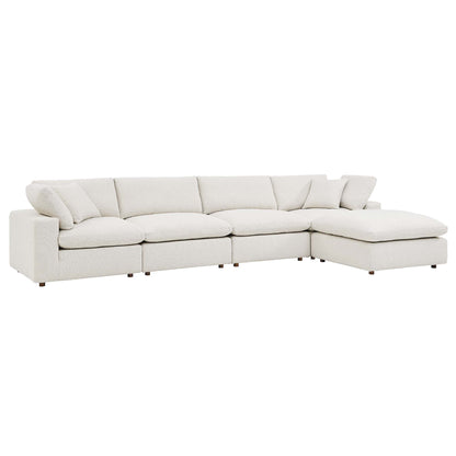Modway - Commix 5-Piece Down Filled Overstuffed Boucle Fabric Sectional Sofa by Modway  Living Room Sofas and Armchairs White - EEI-6365-IVO