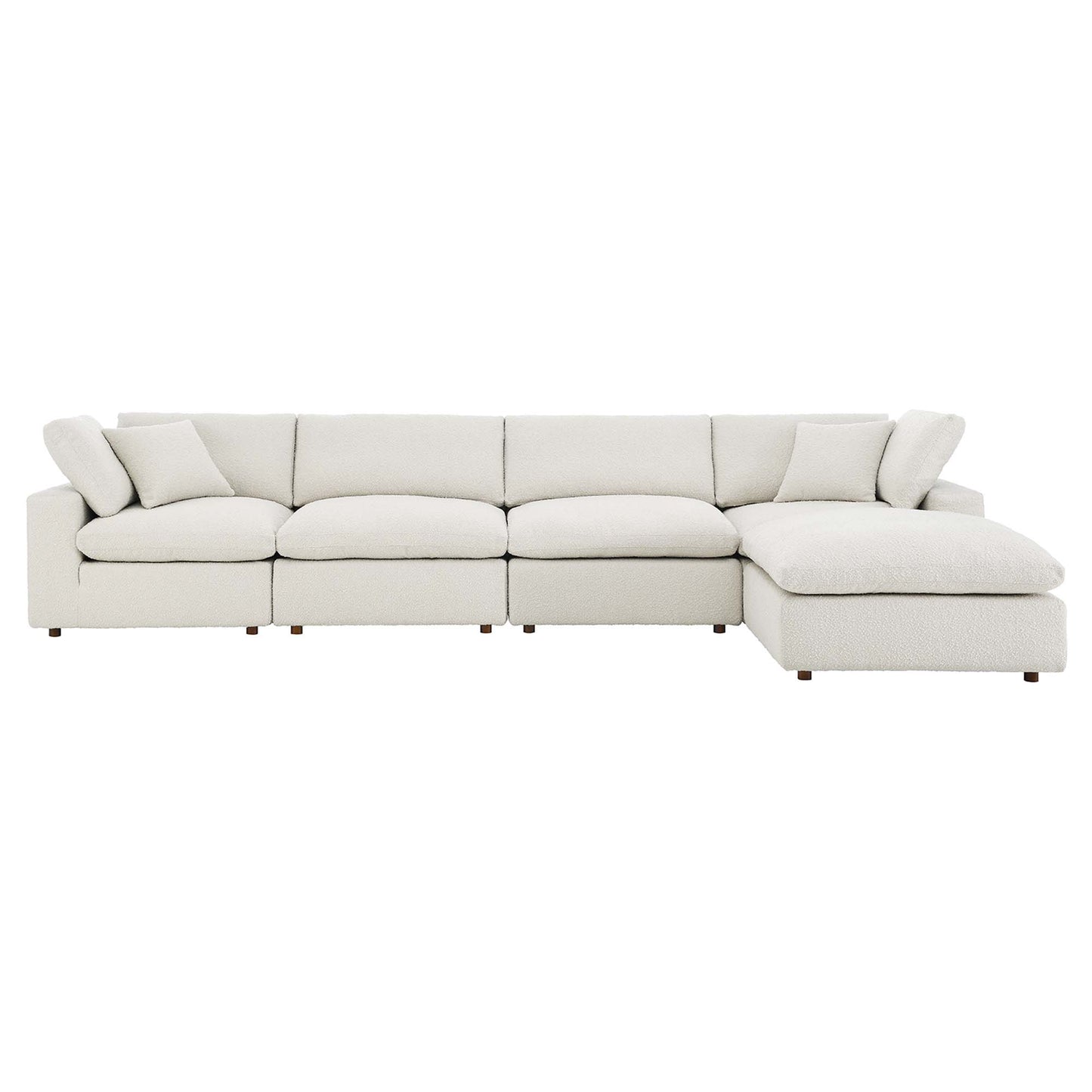 Modway - Commix 5-Piece Down Filled Overstuffed Boucle Fabric Sectional Sofa by Modway  Living Room Sofas and Armchairs White - EEI-6365-IVO