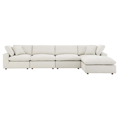 Modway - Commix 5-Piece Down Filled Overstuffed Boucle Fabric Sectional Sofa by Modway  Living Room Sofas and Armchairs White - EEI-6365-IVO