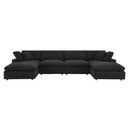 Modway - Commix 6-Piece Down Filled Overstuffed Boucle Sectional Sofa by Modway  Living Room Sofas and Armchairs Black - EEI-6366-BLK