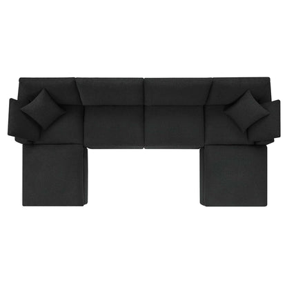 Modway - Commix 6-Piece Down Filled Overstuffed Boucle Sectional Sofa by Modway  Living Room Sofas and Armchairs Black - EEI-6366-BLK