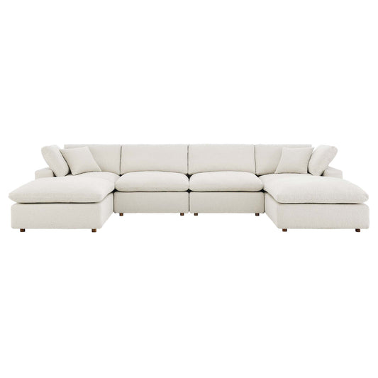 Modway - Commix 6-Piece Down Filled Overstuffed Boucle Sectional Sofa by Modway  Living Room Sofas and Armchairs White - EEI-6366-IVO