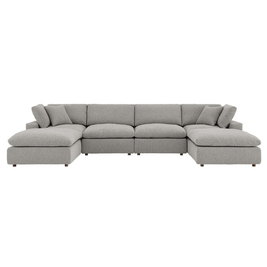 Modway - Commix 6-Piece Down Filled Overstuffed Boucle Sectional Sofa by Modway  Living Room Sofas and Armchairs Gray - EEI-6366-LGR