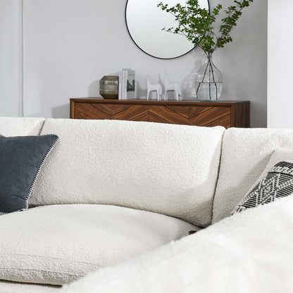 Modway - Commix 5-Piece Down Filled Overstuffed Boucle Fabric Sectional Sofa by Modway  Living Room Sofas and Armchairs White - EEI-6367-IVO