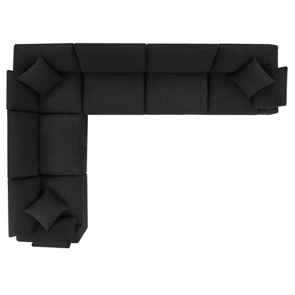 Modway - Commix 6-Piece Down Filled Overstuffed Boucle Fabric Sectional Sofa by Modway  Living Room Sofas and Armchairs Black - EEI-6369-BLK