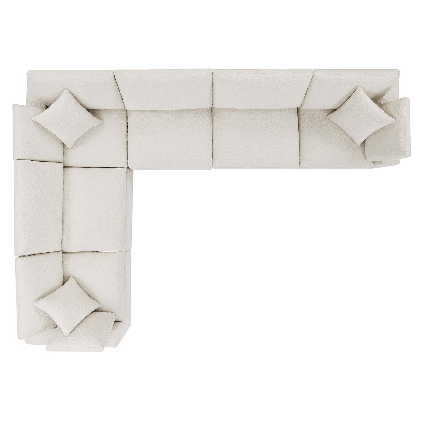 Modway - Commix 6-Piece Down Filled Overstuffed Boucle Fabric Sectional Sofa by Modway  Living Room Sofas and Armchairs White - EEI-6369-IVO