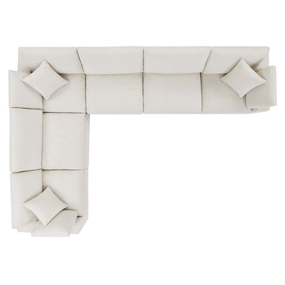 Modway - Commix 6-Piece Down Filled Overstuffed Boucle Fabric Sectional Sofa by Modway  Living Room Sofas and Armchairs White - EEI-6369-IVO