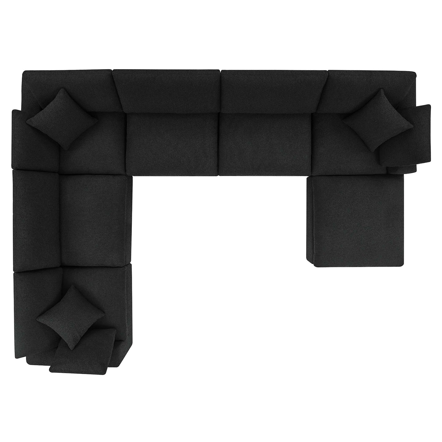 Modway - Commix 7-Piece Down Filled Overstuffed Boucle Sectional Sofa by Modway  Living Room Sofas and Armchairs Black - EEI-6370-BLK