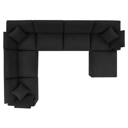 Modway - Commix 7-Piece Down Filled Overstuffed Boucle Sectional Sofa by Modway  Living Room Sofas and Armchairs Black - EEI-6370-BLK