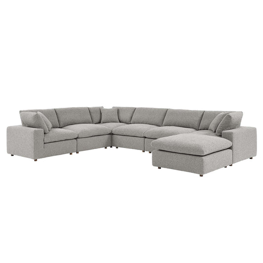 Modway - Commix 7-Piece Down Filled Overstuffed Boucle Sectional Sofa by Modway  Living Room Sofas and Armchairs Gray - EEI-6370-LGR