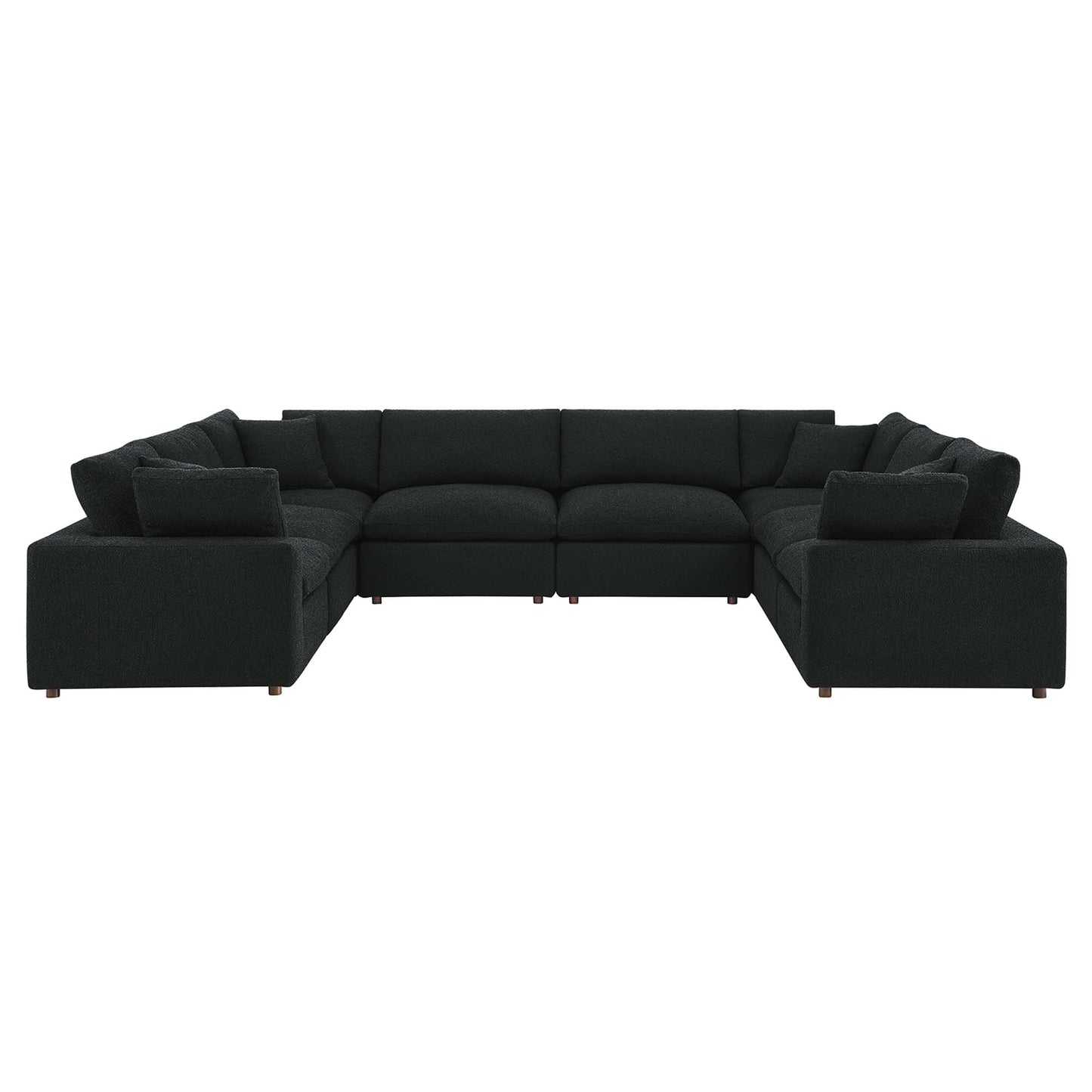 Modway - Commix 8-Piece Down Filled Overstuffed Boucle Fabric Sectional Sofa by Modway  Living Room Sofas and Armchairs Black - EEI-6371-BLK