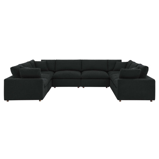 Modway - Commix 8-Piece Down Filled Overstuffed Boucle Fabric Sectional Sofa by Modway  Living Room Sofas and Armchairs Black - EEI-6371-BLK