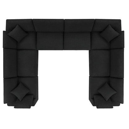 Modway - Commix 8-Piece Down Filled Overstuffed Boucle Fabric Sectional Sofa by Modway  Living Room Sofas and Armchairs Black - EEI-6371-BLK