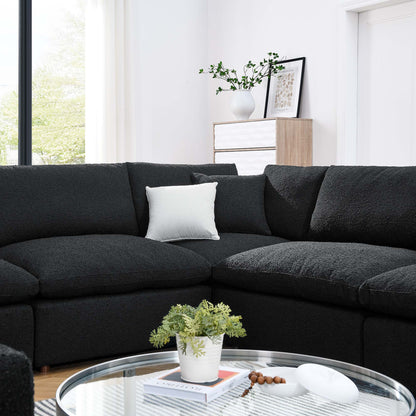 Modway - Commix 8-Piece Down Filled Overstuffed Boucle Fabric Sectional Sofa by Modway  Living Room Sofas and Armchairs Black - EEI-6371-BLK