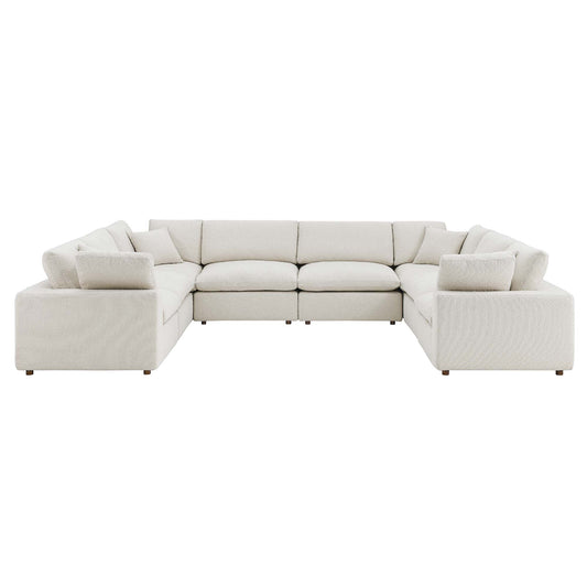 Modway - Commix 8-Piece Down Filled Overstuffed Boucle Fabric Sectional Sofa by Modway  Living Room Sofas and Armchairs White - EEI-6371-IVO