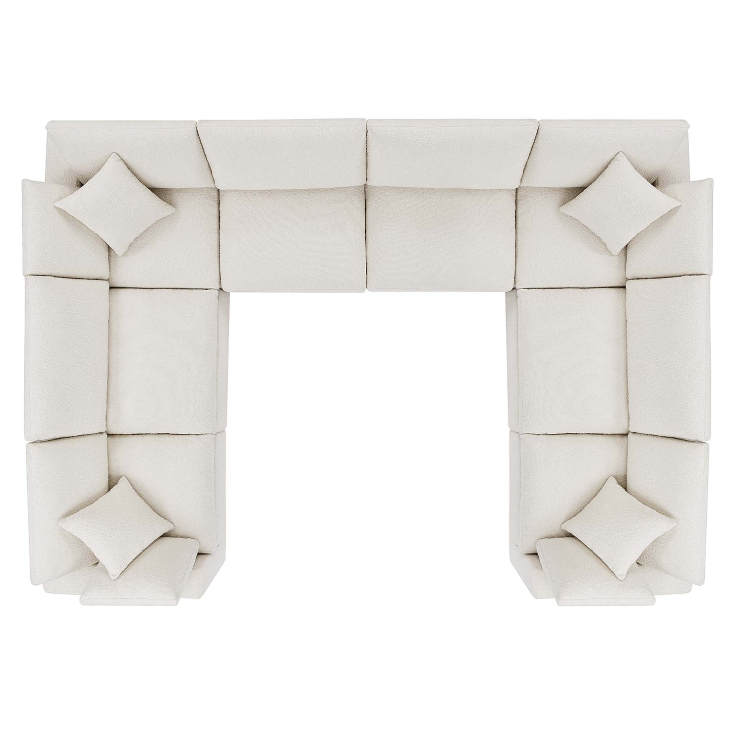 Modway - Commix 8-Piece Down Filled Overstuffed Boucle Fabric Sectional Sofa by Modway  Living Room Sofas and Armchairs White - EEI-6371-IVO