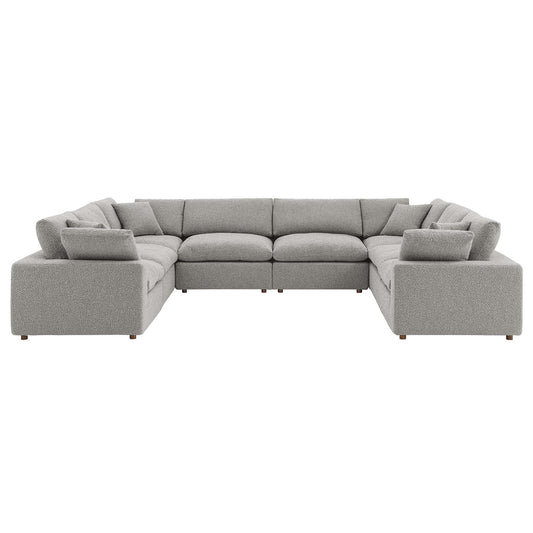 Modway - Commix 8-Piece Down Filled Overstuffed Boucle Fabric Sectional Sofa by Modway  Living Room Sofas and Armchairs Gray - EEI-6371-LGR