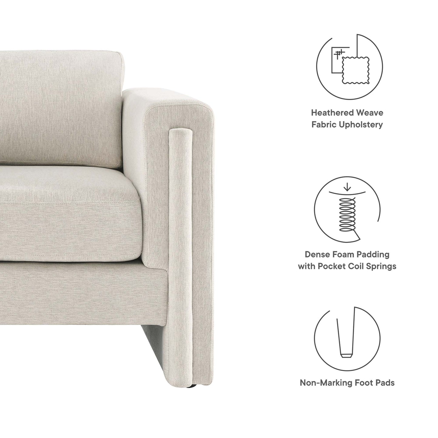 Modway - Visible Fabric Armchair by Modway  Living Room Sofas and Armchairs White - EEI-6373-IVO