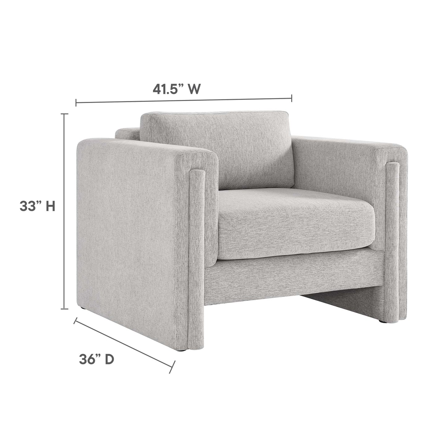 Modway Outlet Visible Fabric Armchair by Modway  Living Room Furniture Light Gray - EEI-6373-LGR