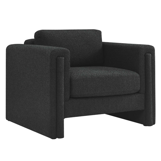 Modway Outlet Visible Boucle Fabric Armchair by Modway  Living Room Furniture Black - EEI-6374-BLK