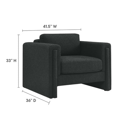 Modway Outlet Visible Boucle Fabric Armchair by Modway  Living Room Furniture Black - EEI-6374-BLK