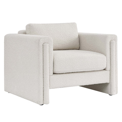 Modway Outlet Visible Boucle Fabric Armchair by Modway  Living Room Furniture Ivory - EEI-6374-IVO