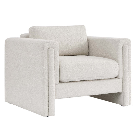 Modway Outlet Visible Boucle Fabric Armchair by Modway  Living Room Furniture Ivory - EEI-6374-IVO