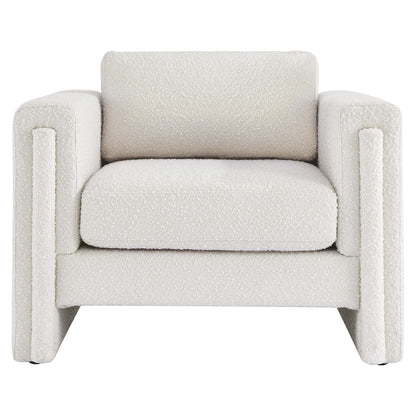 Modway Outlet Visible Boucle Fabric Armchair by Modway  Living Room Furniture Ivory - EEI-6374-IVO