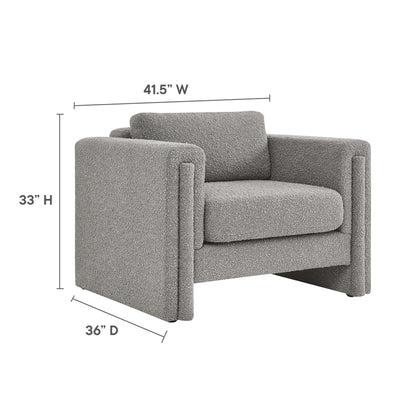 Modway Outlet Visible Boucle Fabric Armchair by Modway  Living Room Furniture Light Gray - EEI-6374-LGR