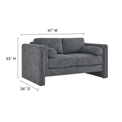 Modway Outlet Visible Fabric Loveseat by Modway  Living Room Furniture Gray - EEI-6375-GRY