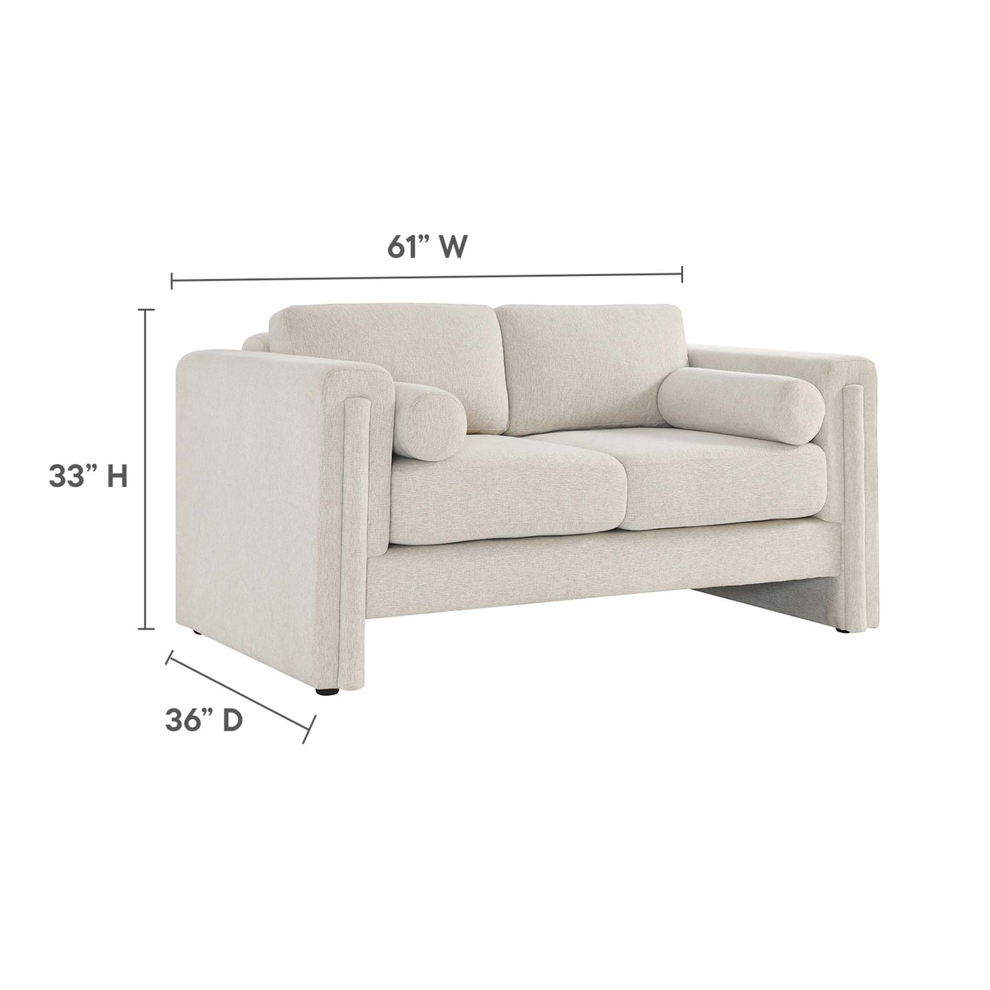 Modway Outlet Visible Fabric Loveseat by Modway  Living Room Furniture Ivory - EEI-6375-IVO