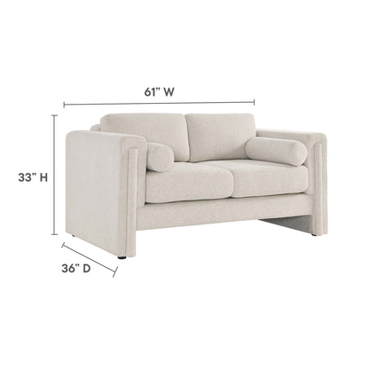 Modway Outlet Visible Fabric Loveseat by Modway  Living Room Furniture Ivory - EEI-6375-IVO