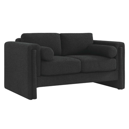Modway Outlet Visible Boucle Fabric Loveseat by Modway  Living Room Furniture Black - EEI-6376-BLK