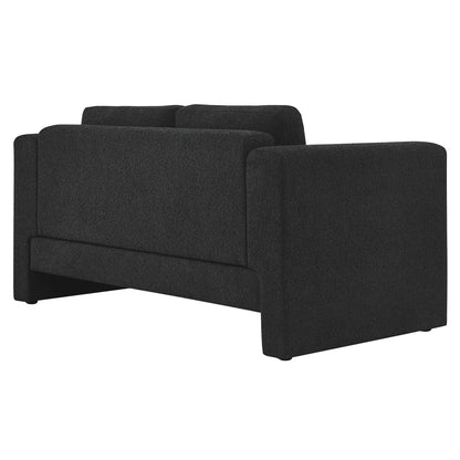 Modway Outlet Visible Boucle Fabric Loveseat by Modway  Living Room Furniture Black - EEI-6376-BLK