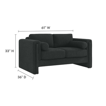 Modway Outlet Visible Boucle Fabric Loveseat by Modway  Living Room Furniture Black - EEI-6376-BLK