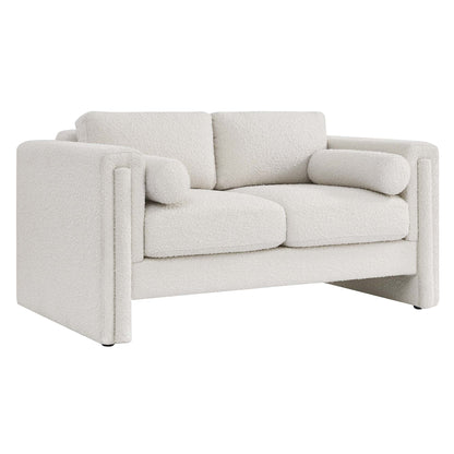 Modway Outlet Visible Boucle Fabric Loveseat by Modway  Living Room Furniture Ivory - EEI-6376-IVO