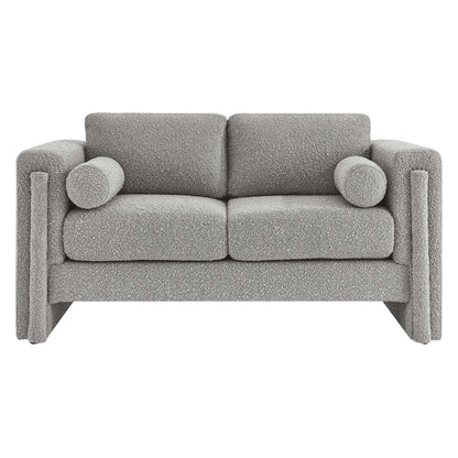 Modway Outlet Visible Boucle Fabric Loveseat by Modway  Living Room Furniture Light Gray - EEI-6376-LGR