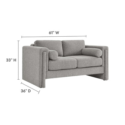 Modway Outlet Visible Boucle Fabric Loveseat by Modway  Living Room Furniture Light Gray - EEI-6376-LGR