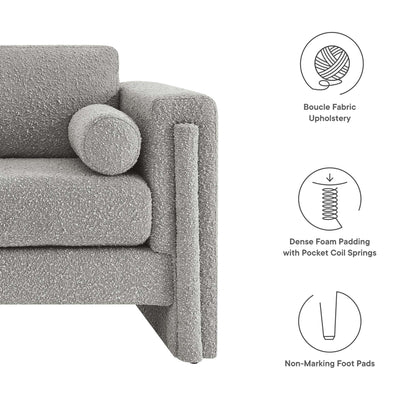 Modway Outlet Visible Boucle Fabric Loveseat by Modway  Living Room Furniture Light Gray - EEI-6376-LGR