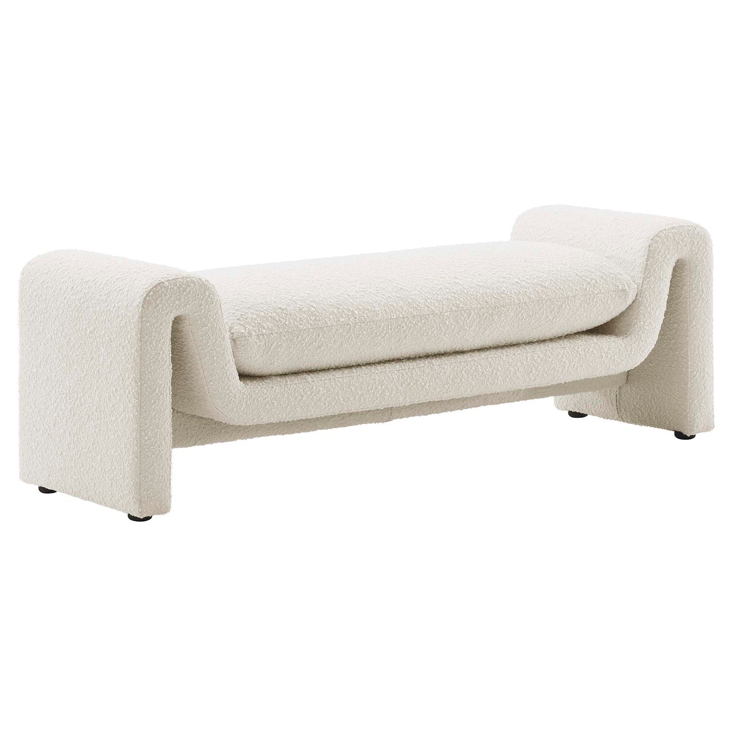 Modway - Waverly Boucle Fabric Bench by Modway  Living Room Benches and Stools White - EEI-6379-IVO