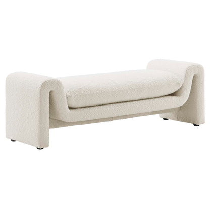 Modway - Waverly Boucle Fabric Bench by Modway  Living Room Benches and Stools White - EEI-6379-IVO